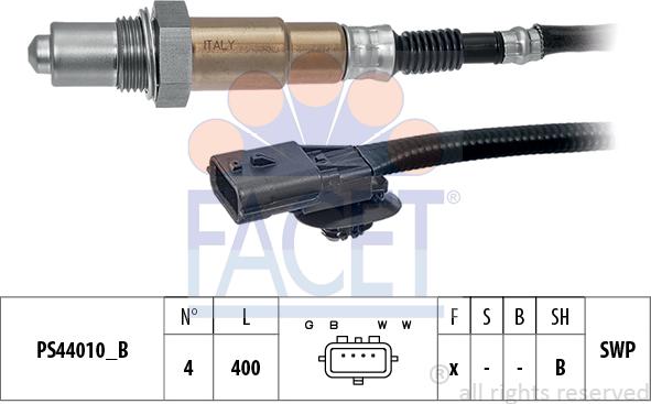 FACET 10.8307 - Лямбда-зонд, датчик кислорода www.autospares.lv