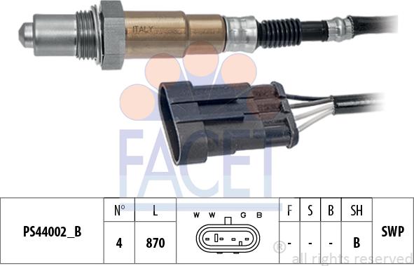 FACET 10.8386 - Лямбда-зонд, датчик кислорода www.autospares.lv