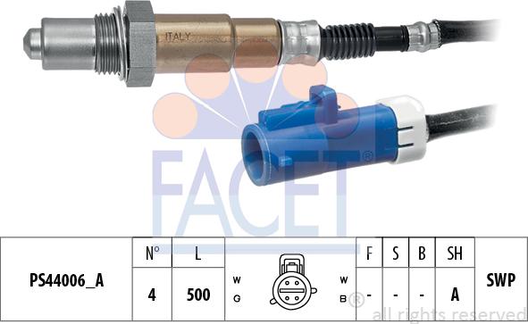 FACET 10.8296 - Лямбда-зонд, датчик кислорода www.autospares.lv