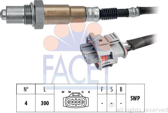 FACET 10.8214 - Лямбда-зонд, датчик кислорода www.autospares.lv