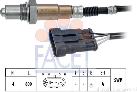 FACET 10.8239 - Лямбда-зонд, датчик кислорода www.autospares.lv