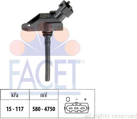 FACET 10.3054 - Gaisa spiediena devējs, Augstuma regulēšana www.autospares.lv