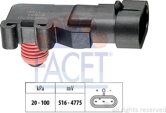 FACET 10.3011 - Gaisa spiediena devējs, Augstuma regulēšana www.autospares.lv