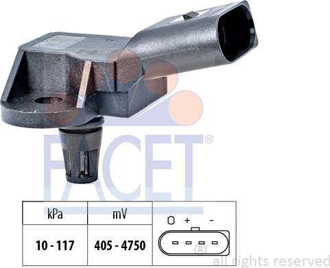 FACET 10.3157 - Air Pressure Sensor, height adaptation www.autospares.lv