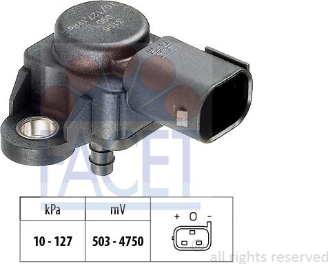 FACET 10.3106 - Gaisa spiediena devējs, Augstuma regulēšana www.autospares.lv