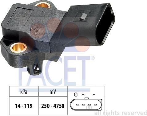 FACET 10.3101 - Gaisa spiediena devējs, Augstuma regulēšana www.autospares.lv