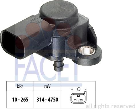 FACET 10.3102 - Gaisa spiediena devējs, Augstuma regulēšana www.autospares.lv