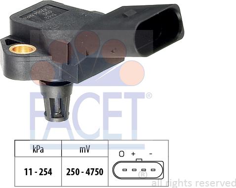 FACET 10.3112 - Gaisa spiediena devējs, Augstuma regulēšana www.autospares.lv