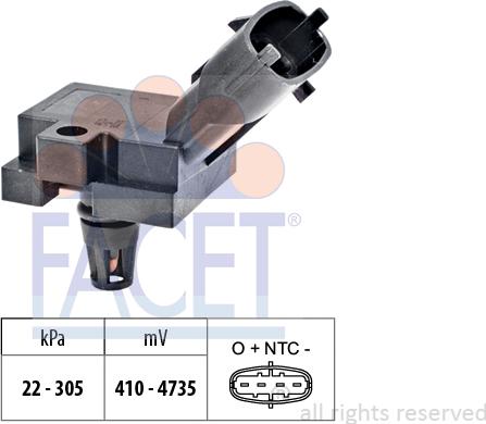 FACET 10.3186 - Gaisa spiediena devējs, Augstuma regulēšana www.autospares.lv