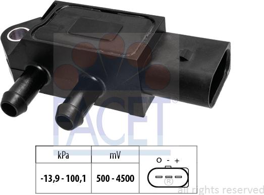 FACET 10.3318 - Gaisa spiediena devējs, Augstuma regulēšana autospares.lv