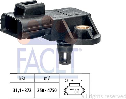 FACET 10.3250 - Gaisa spiediena devējs, Augstuma regulēšana www.autospares.lv