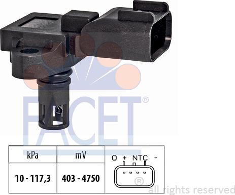 FACET 10.3203 - Air Pressure Sensor, height adaptation www.autospares.lv