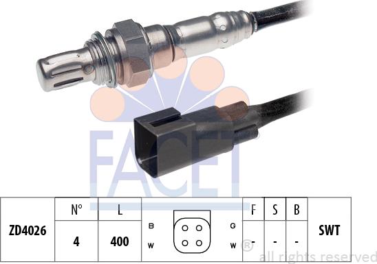 FACET 10.7444 - Лямбда-зонд, датчик кислорода www.autospares.lv