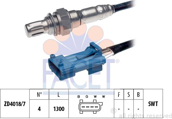 FACET 10.7591 - Лямбда-зонд, датчик кислорода www.autospares.lv