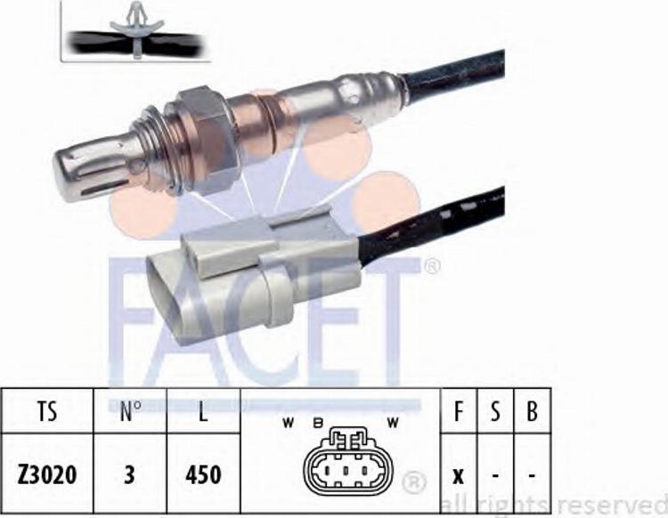 FACET 10.7550 - Лямбда-зонд, датчик кислорода www.autospares.lv