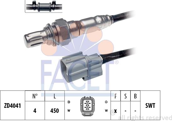 FACET 10.7654 - Лямбда-зонд, датчик кислорода www.autospares.lv