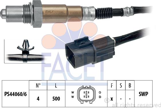 FACET 10.7658 - Лямбда-зонд, датчик кислорода www.autospares.lv