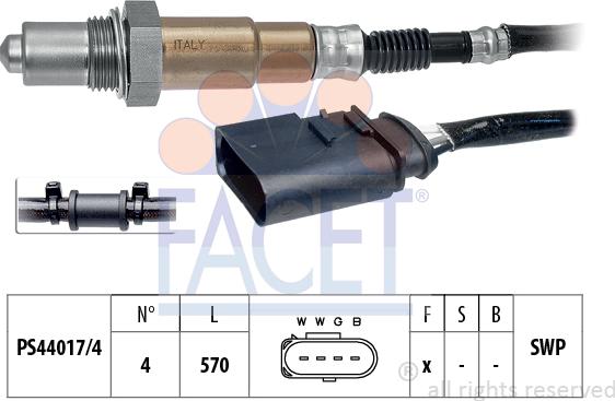 FACET 10.7600 - Лямбда-зонд, датчик кислорода www.autospares.lv