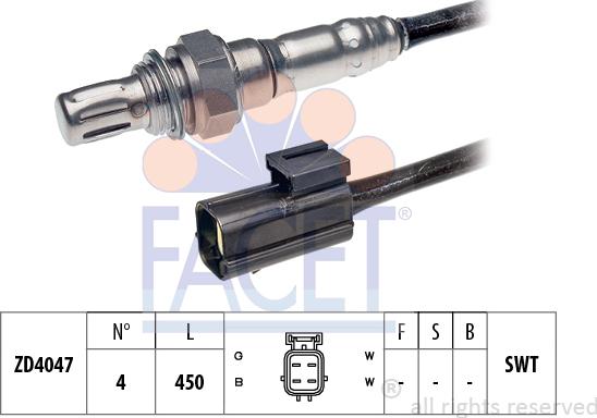 FACET 10.7627 - Лямбда-зонд, датчик кислорода www.autospares.lv