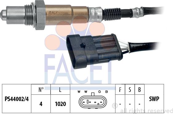 FACET 10.7096 - Лямбда-зонд, датчик кислорода www.autospares.lv