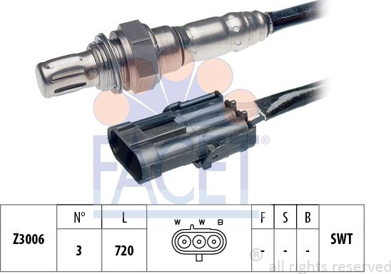 FACET 10.7058 - Лямбда-зонд, датчик кислорода www.autospares.lv