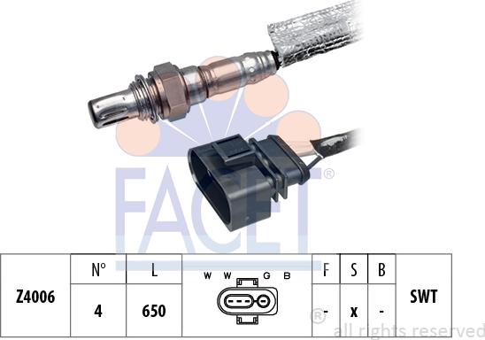 FACET 10.7052 - Лямбда-зонд, датчик кислорода www.autospares.lv