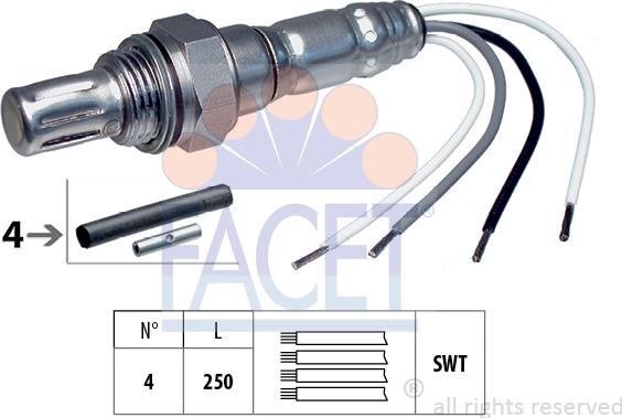 FACET 10.7004 - Лямбда-зонд, датчик кислорода www.autospares.lv