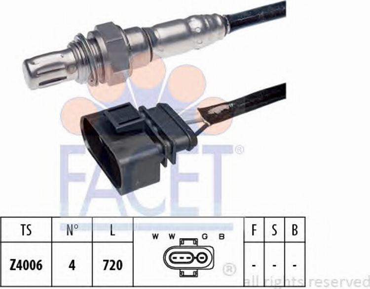 FACET 107088 - Лямбда-зонд, датчик кислорода www.autospares.lv