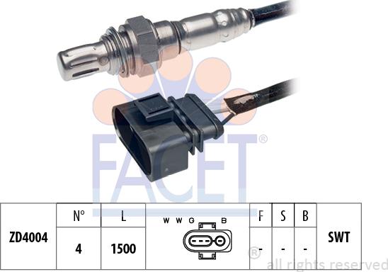 FACET 10.7087 - Лямбда-зонд, датчик кислорода www.autospares.lv