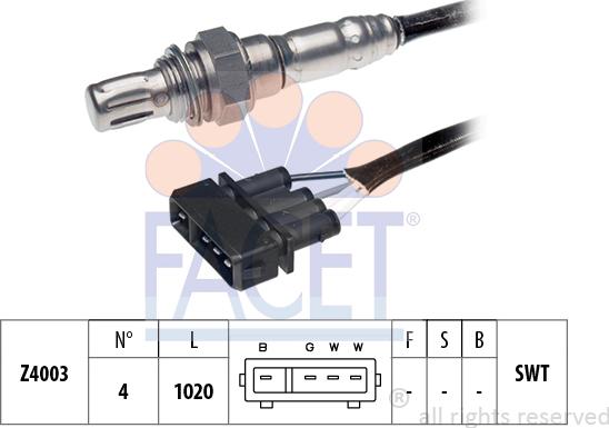 FACET 10.7034 - Lambda Sensor www.autospares.lv