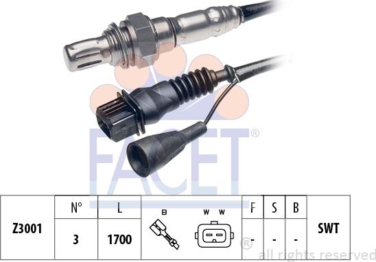 FACET 10.7030 - Лямбда-зонд, датчик кислорода www.autospares.lv