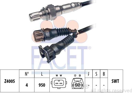 FACET 10.7037 - Лямбда-зонд, датчик кислорода www.autospares.lv