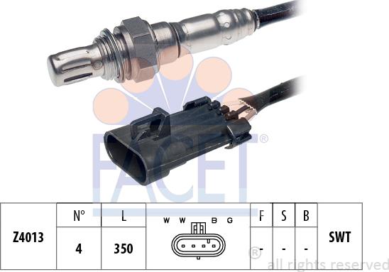 FACET 10.7077 - Лямбда-зонд, датчик кислорода www.autospares.lv