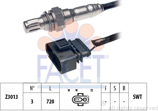 FACET 10.7147 - Лямбда-зонд, датчик кислорода www.autospares.lv