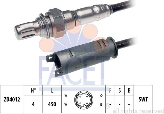 FACET 10.7158 - Лямбда-зонд, датчик кислорода www.autospares.lv