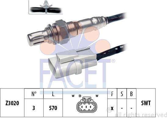 FACET 10.7398 - Лямбда-зонд, датчик кислорода www.autospares.lv