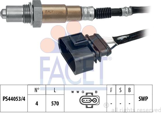 FACET 10.7301 - Лямбда-зонд, датчик кислорода www.autospares.lv