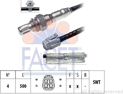 FACET 10.7384 - Лямбда-зонд, датчик кислорода www.autospares.lv