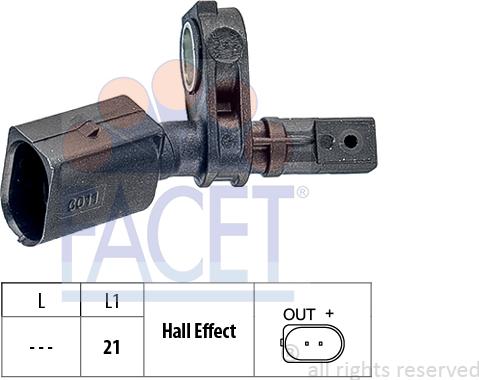 FACET 21.0011 - Devējs, Riteņu griešanās ātrums www.autospares.lv