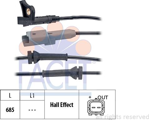 FACET 21.0035 - Devējs, Riteņu griešanās ātrums www.autospares.lv