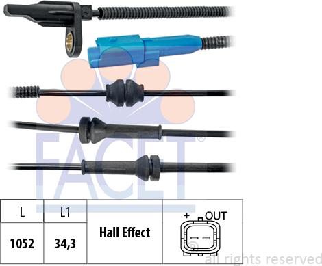 FACET 21.0025 - Devējs, Riteņu griešanās ātrums www.autospares.lv