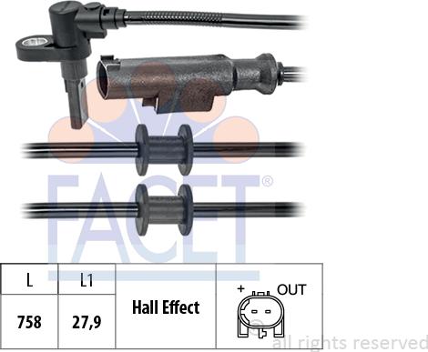 FACET 21.0204 - Devējs, Riteņu griešanās ātrums www.autospares.lv