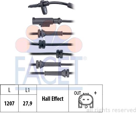 FACET 21.0214 - Devējs, Riteņu griešanās ātrums www.autospares.lv