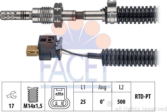 FACET 22.0195 - Devējs, Izplūdes gāzu temperatūra autospares.lv