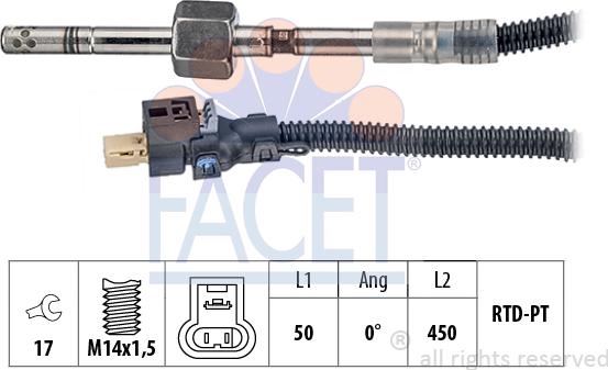 FACET 22.0189 - Devējs, Izplūdes gāzu temperatūra autospares.lv