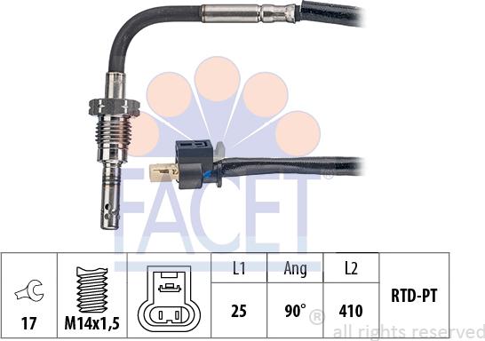 FACET 22.0133 - Devējs, Izplūdes gāzu temperatūra autospares.lv