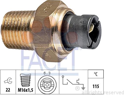 FACET 7.4000 - Devējs, Dzesēšanas šķidruma temperatūra www.autospares.lv