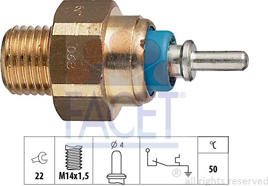 FACET 7.4070 - Devējs, Dzesēšanas šķidruma temperatūra www.autospares.lv