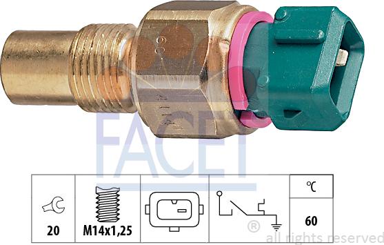 FACET 7.4114 - Devējs, Dzesēšanas šķidruma temperatūra autospares.lv