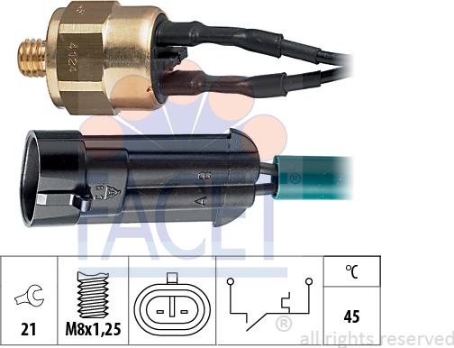 FACET 7.4124 - Devējs, Dzesēšanas šķidruma temperatūra www.autospares.lv